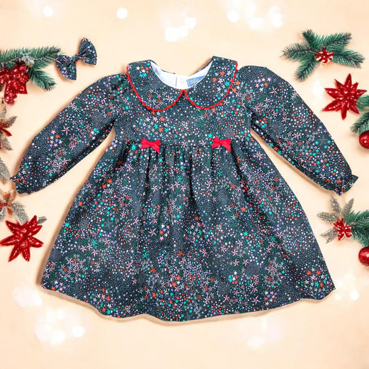 CHRISTMAS girl dress - Liberty of London Christmas dress - Christmas gift baby girls - Liberty cotton tana lawn - Long Sleeve Girl Dress