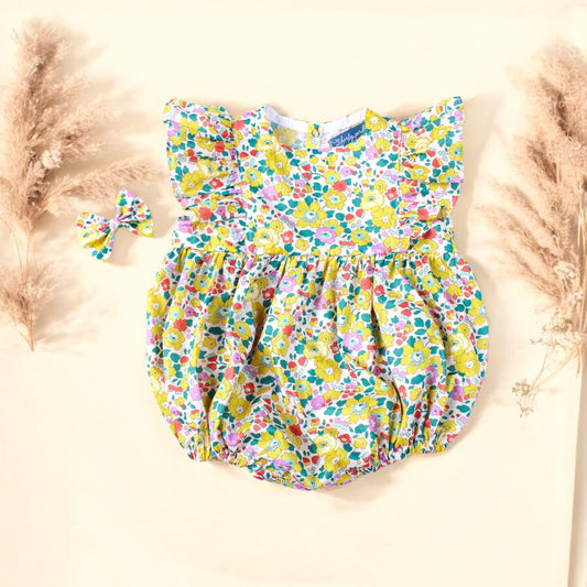 Liberty of London Sleeveless Baby Girl Bubble Romper