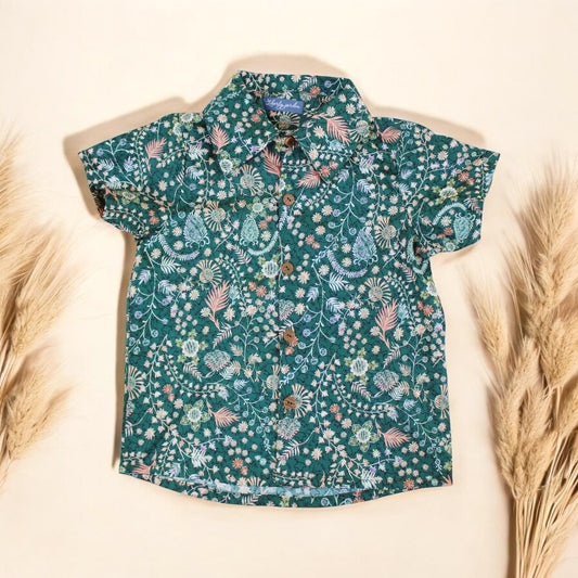 Liberty of London boy shirt With Short Sleeves Button Up