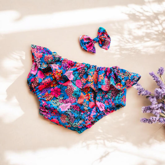 Liberty baby bloomer, Liberty fabrics, Liberty of London, Floral Print, Baby nappy cover, Ditsy Flower, Animal Print, Liberty baby swimwear