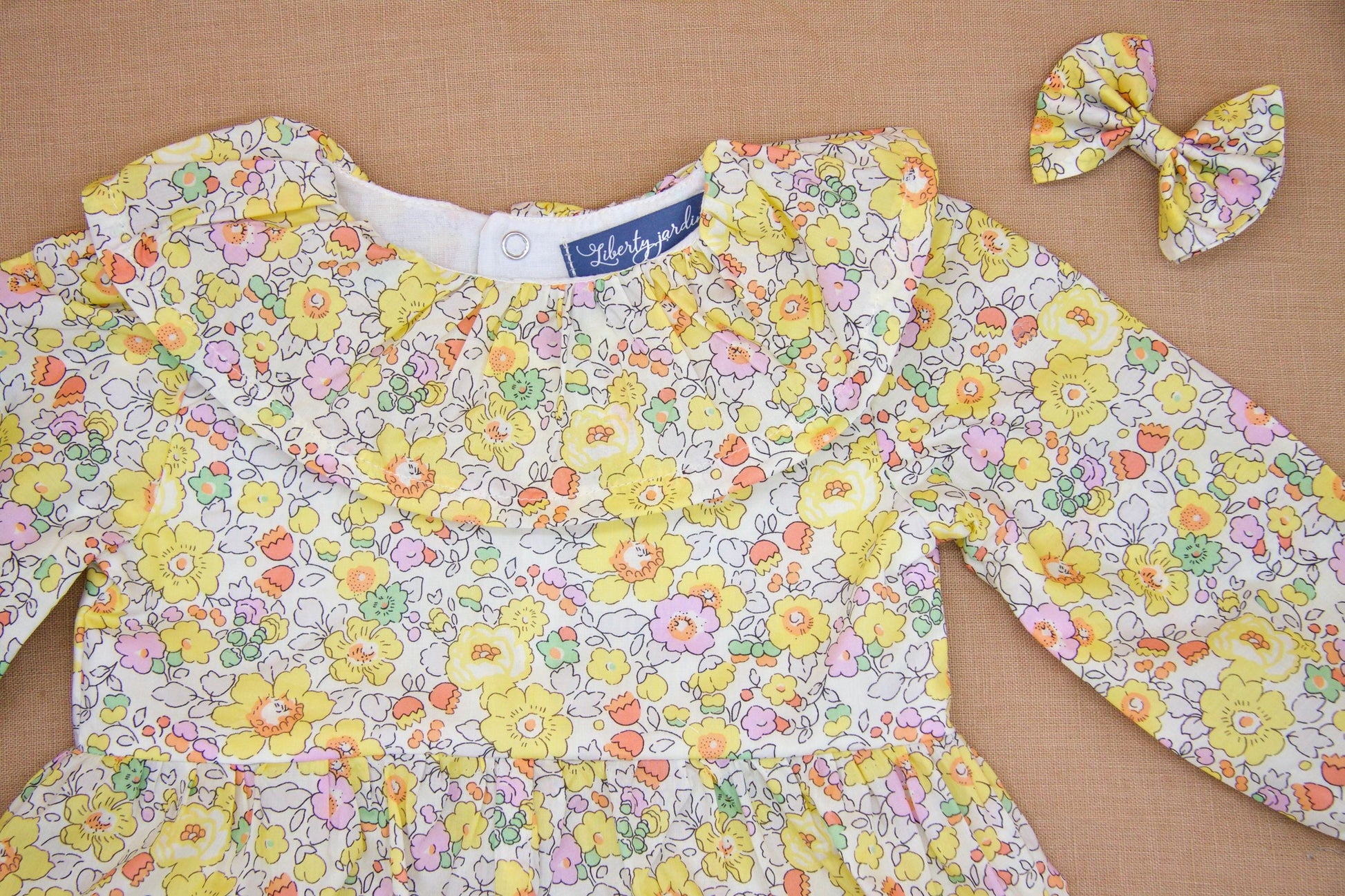 LIBERTY of London Baby Bubble Playsuit Long Sleeves with Ruffle Collar