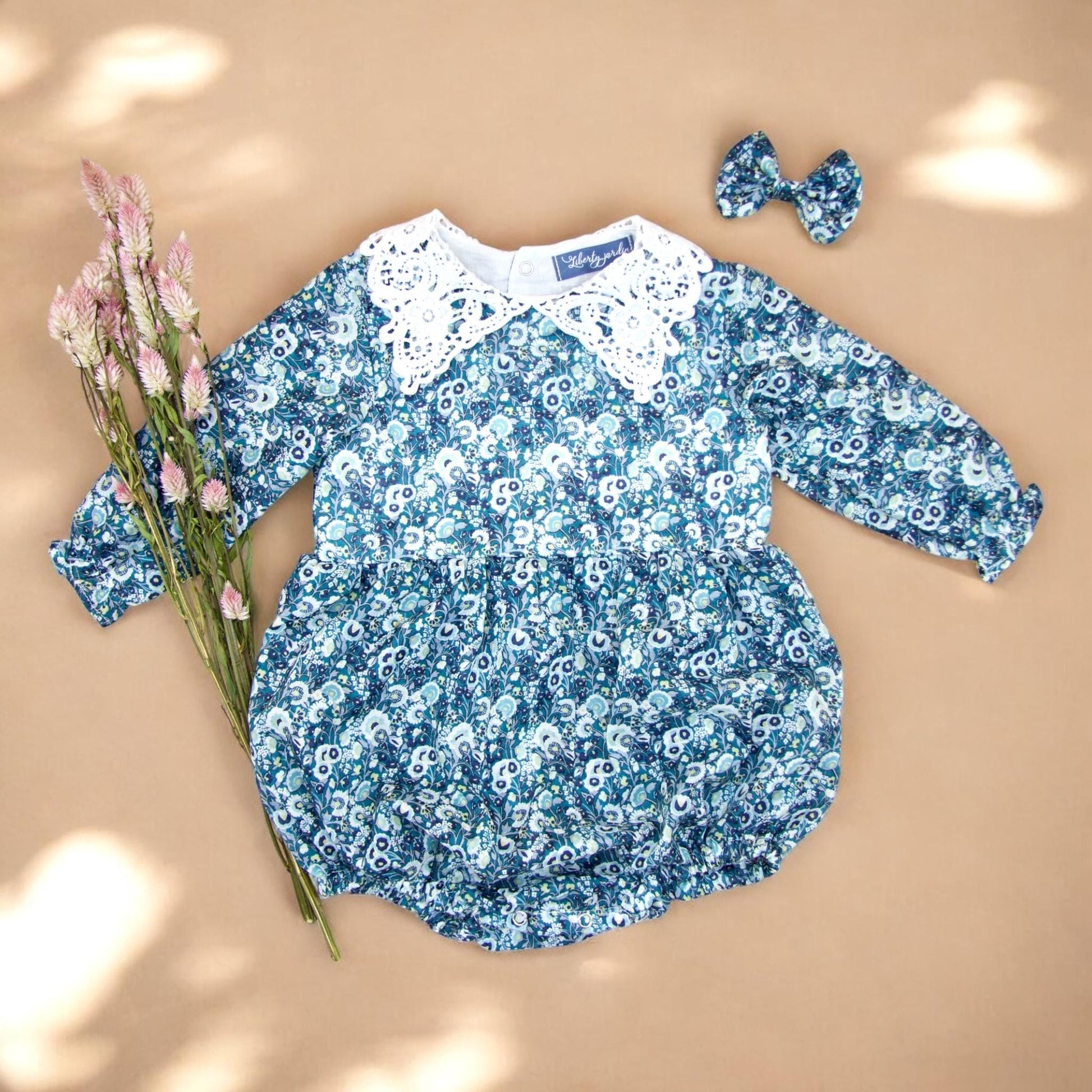 Liberty of London Baby Bubble Playsuit with Peter Pan Collar