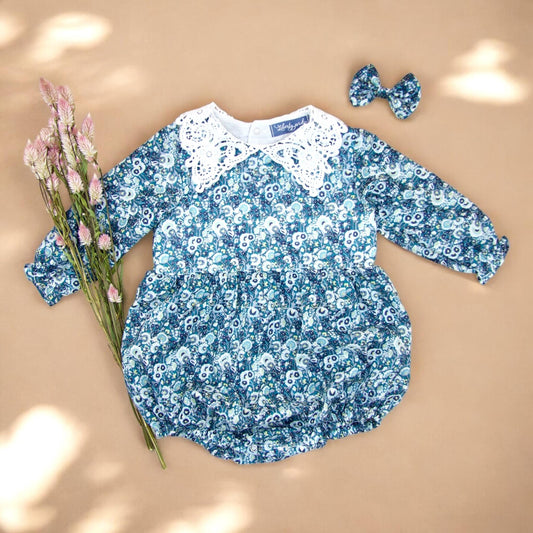 Liberty of London Baby Bubble Playsuit with Peter Pan Collar