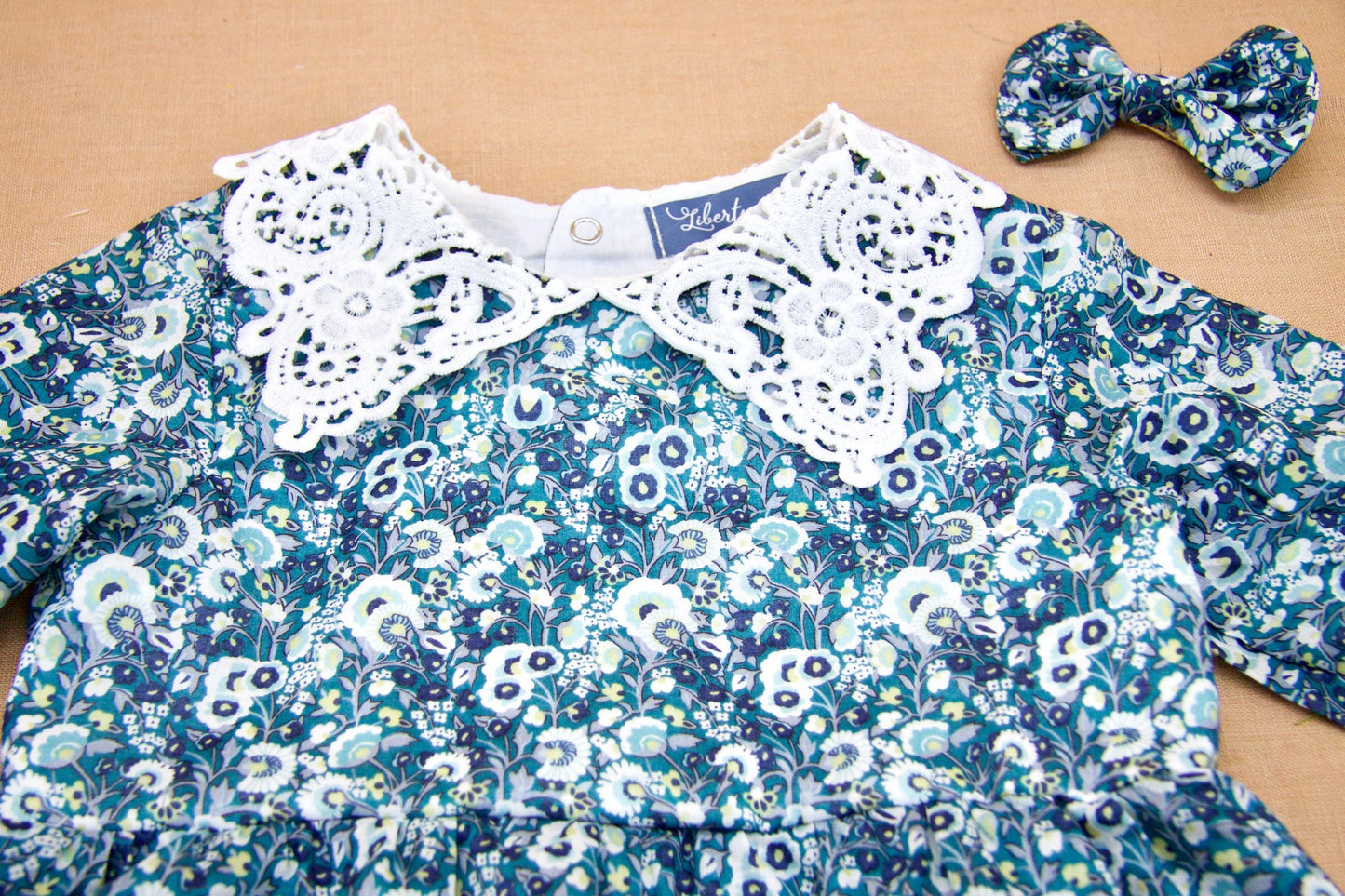 Liberty of London Baby Bubble Playsuit with Peter Pan Collar