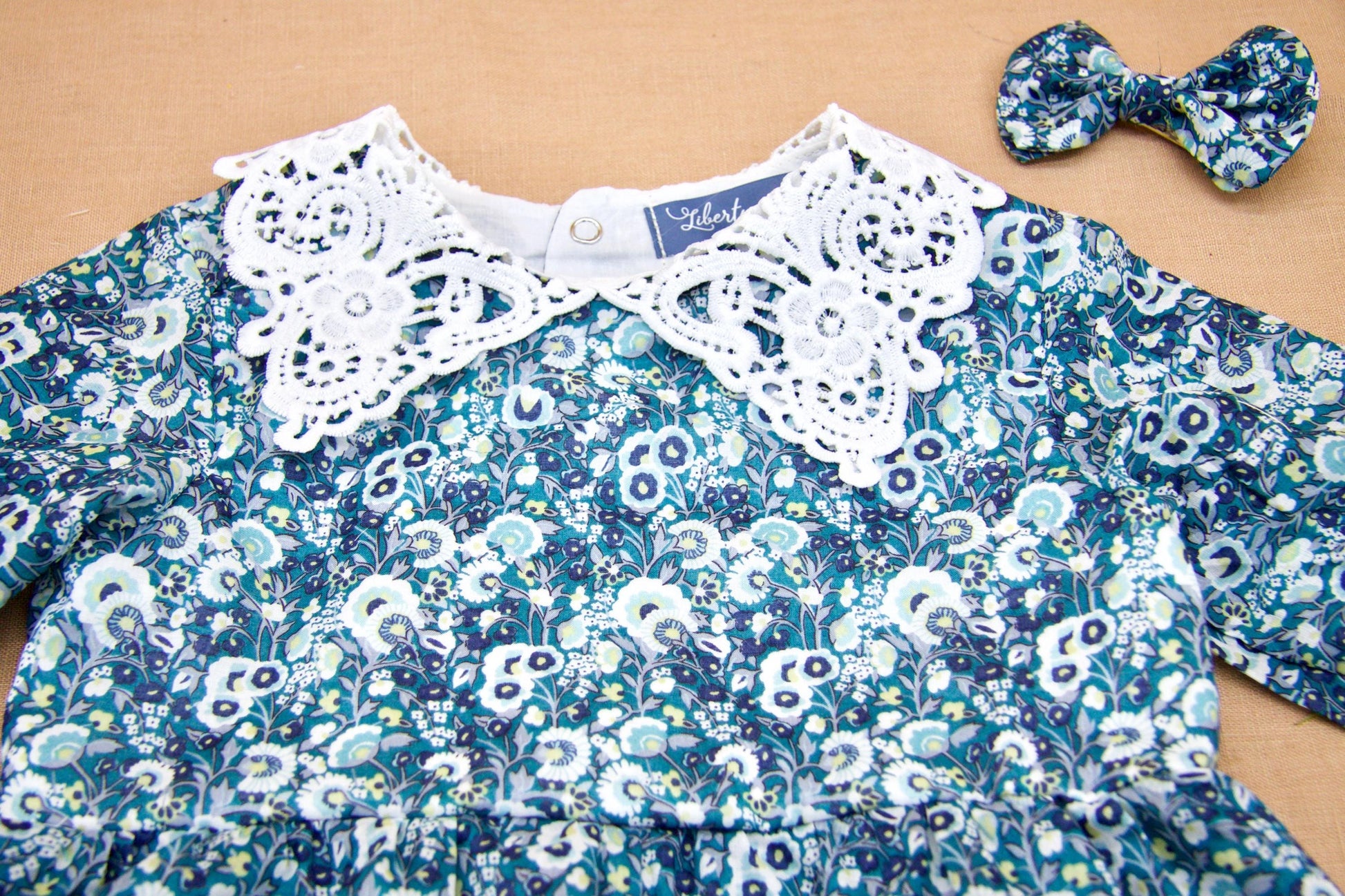 Liberty of London Baby Bubble Playsuit with Peter Pan Collar