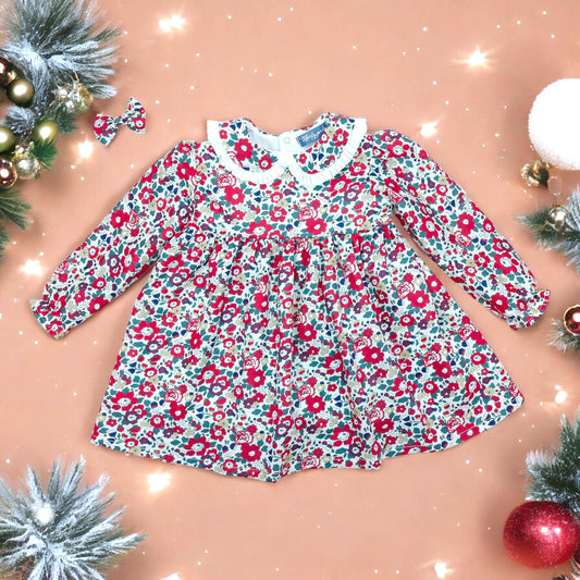 CHRISTMAS girl dress - Liberty of London Christmas dress - Christmas gift baby girls - Liberty cotton tana lawn - Long Sleeve Girl Dress