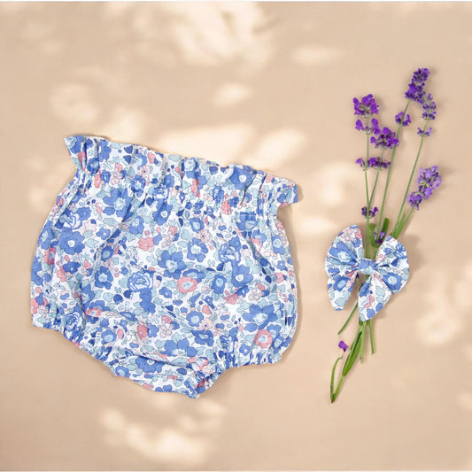 Liberty London Baby Bloomer with Matching Hair Bow: Tana Lawn Cotton