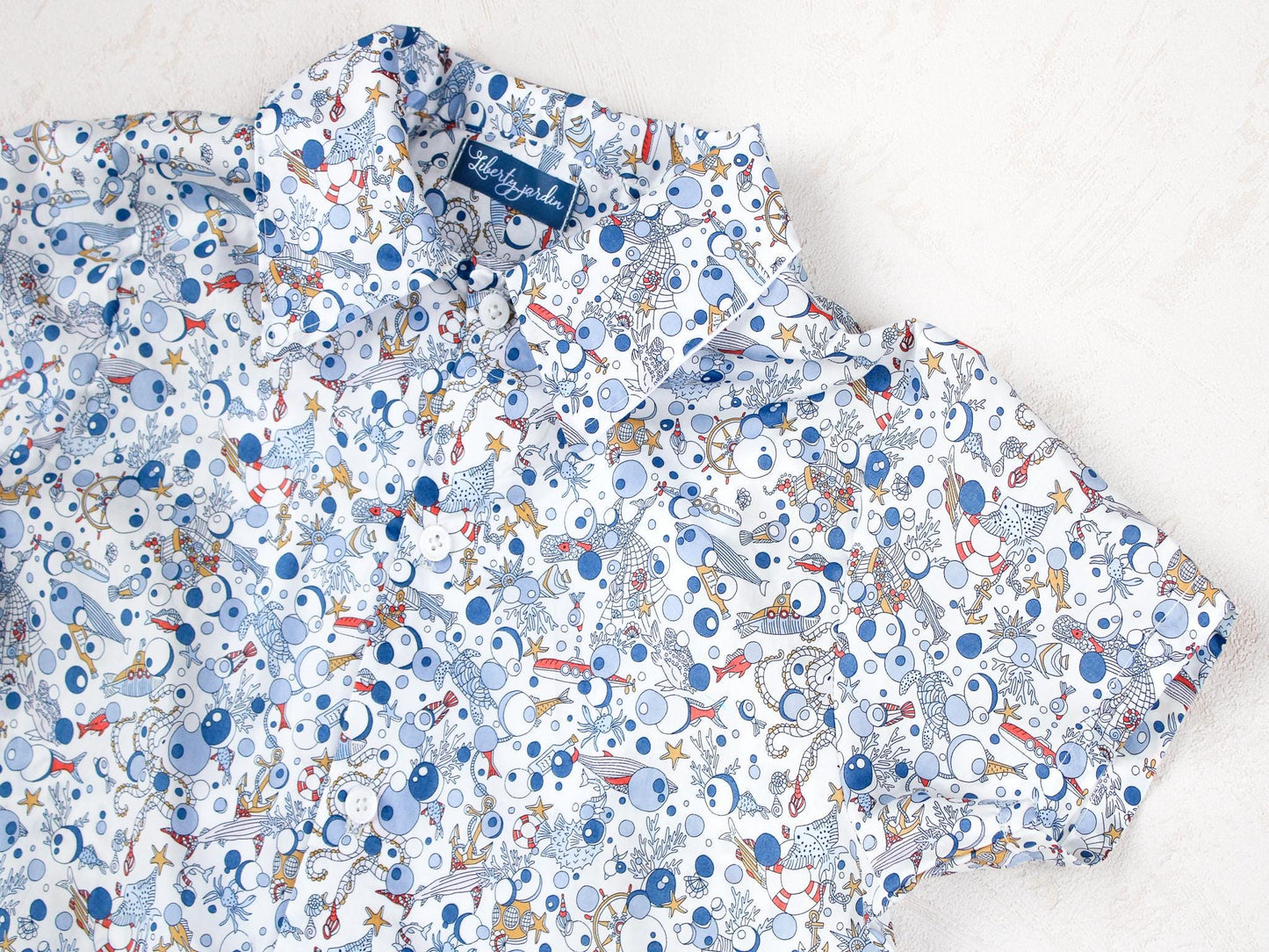 Liberty of London boy shirt with short sleeves button up