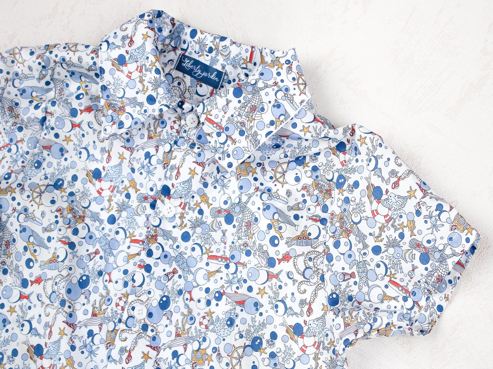 Liberty of London boy shirt with short sleeves button up