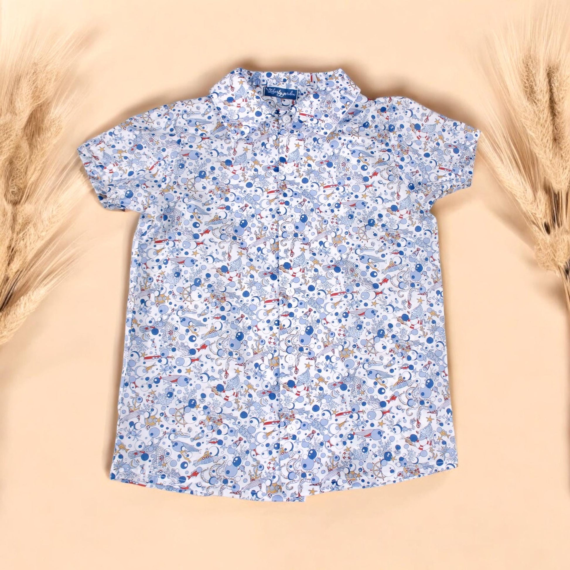 Liberty of London boy shirt with short sleeves button up