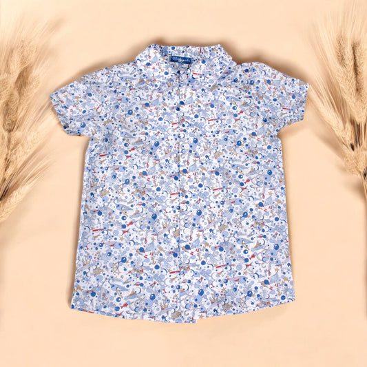 Liberty of London boy shirt with short sleeves button up