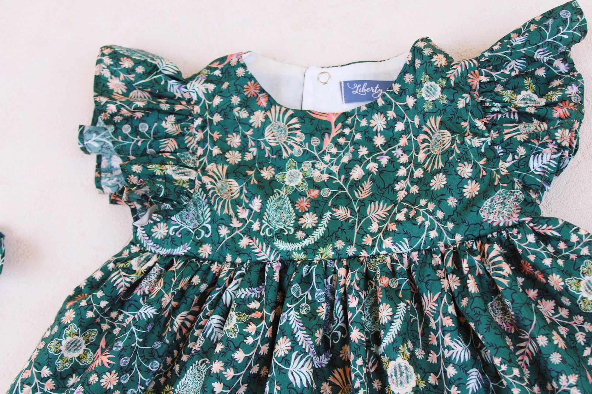Liberty of London Sleeveless Girl Dress With Ruffle Shoulder
