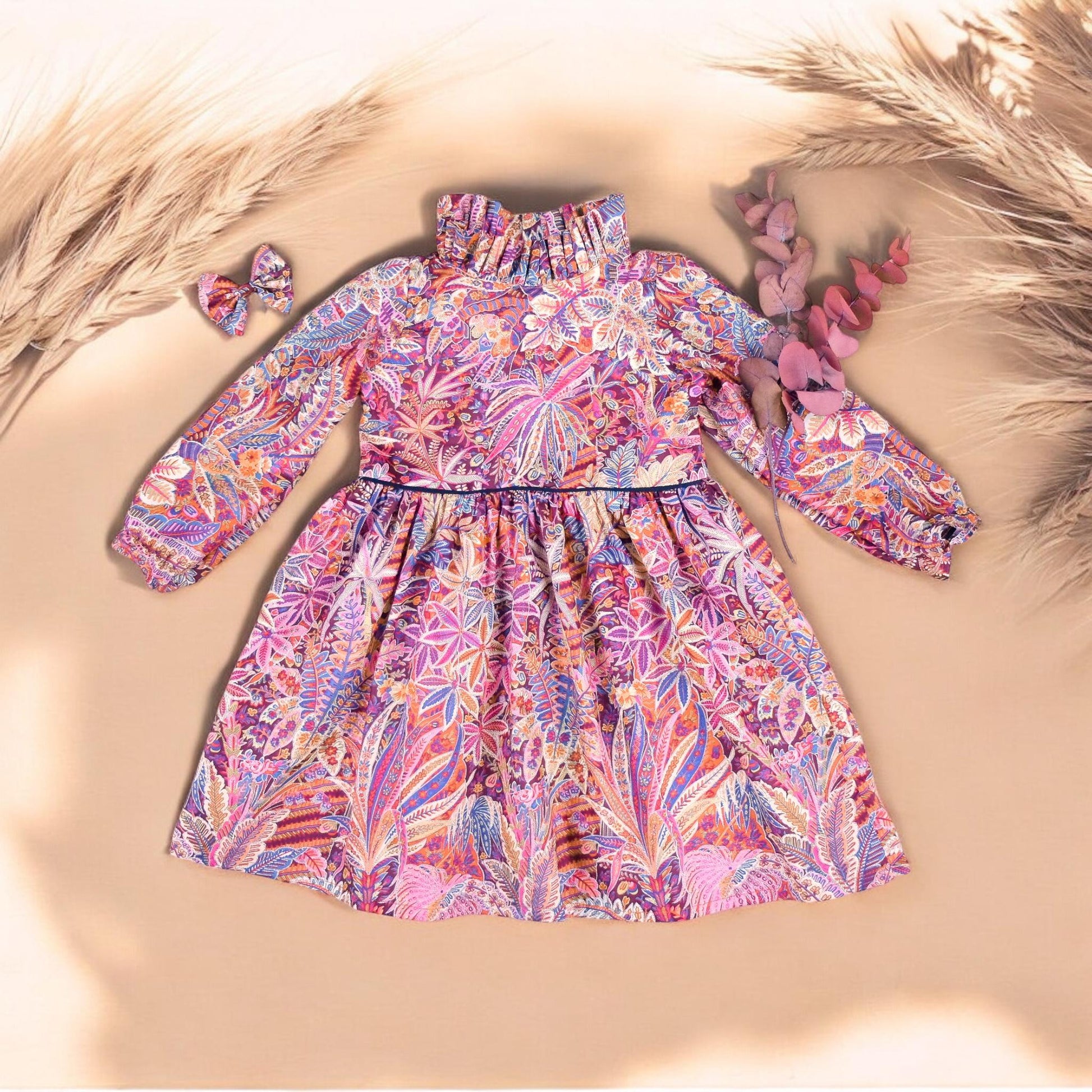 Liberty of London Girl Dress Long Sleeves With Ruffle Collar
