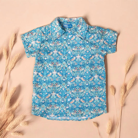 Liberty of London boy shirt with Short Sleeves Button Up