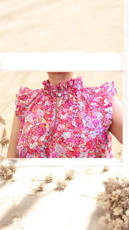 Liberty of London Woman Ruffle Collar Sleeveless Top