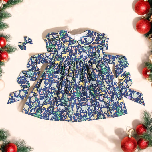 Liberty London dress - Floral Print Girl Dress - Christening dress for little girl - Baptism Dress - Liberty fabric - Peter Pan Collar Dress