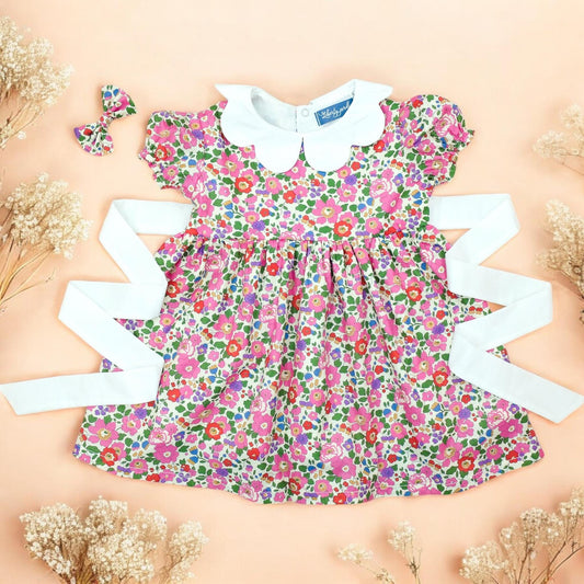 Liberty London dress - Floral Print Girl Dress - Christening dress for little girl - Baptism Dress - Liberty of London fabrics