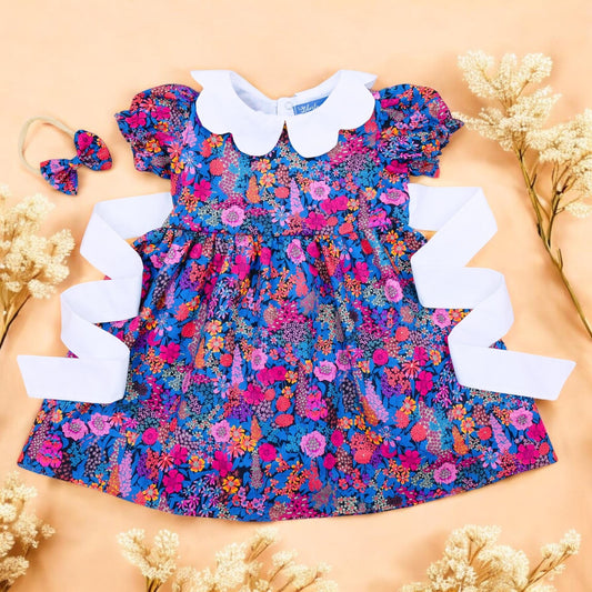 Liberty London dress - Floral Print Girl Dress - Baptism dress - christening dress- first birthday dress - Liberty London Tana lawn