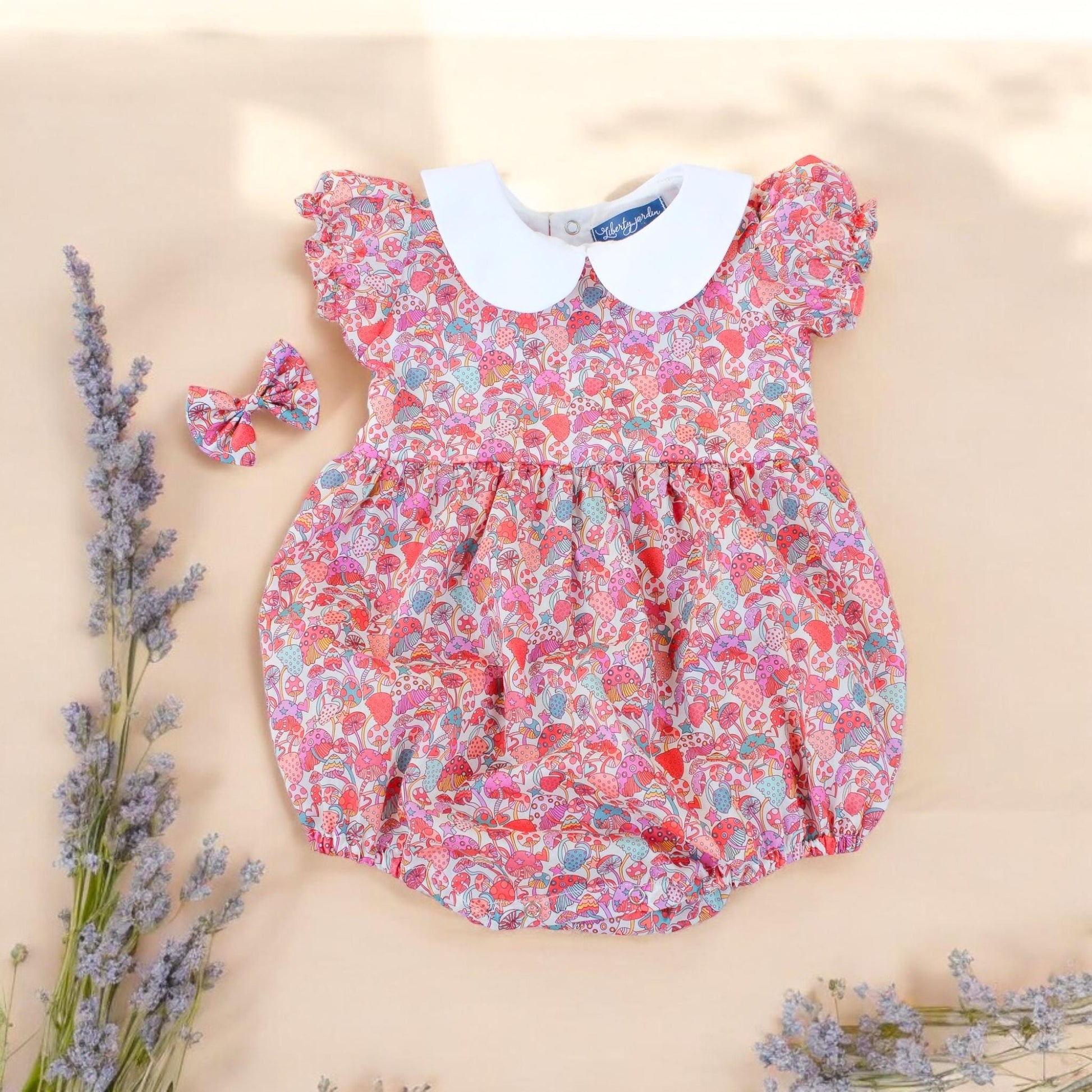 Liberty Baby Romper, Liberty Baby Bubble, Liberty of London, Liberty Print Fabric, Liberty Floral Print, Peter Pan Collar, First Birthday