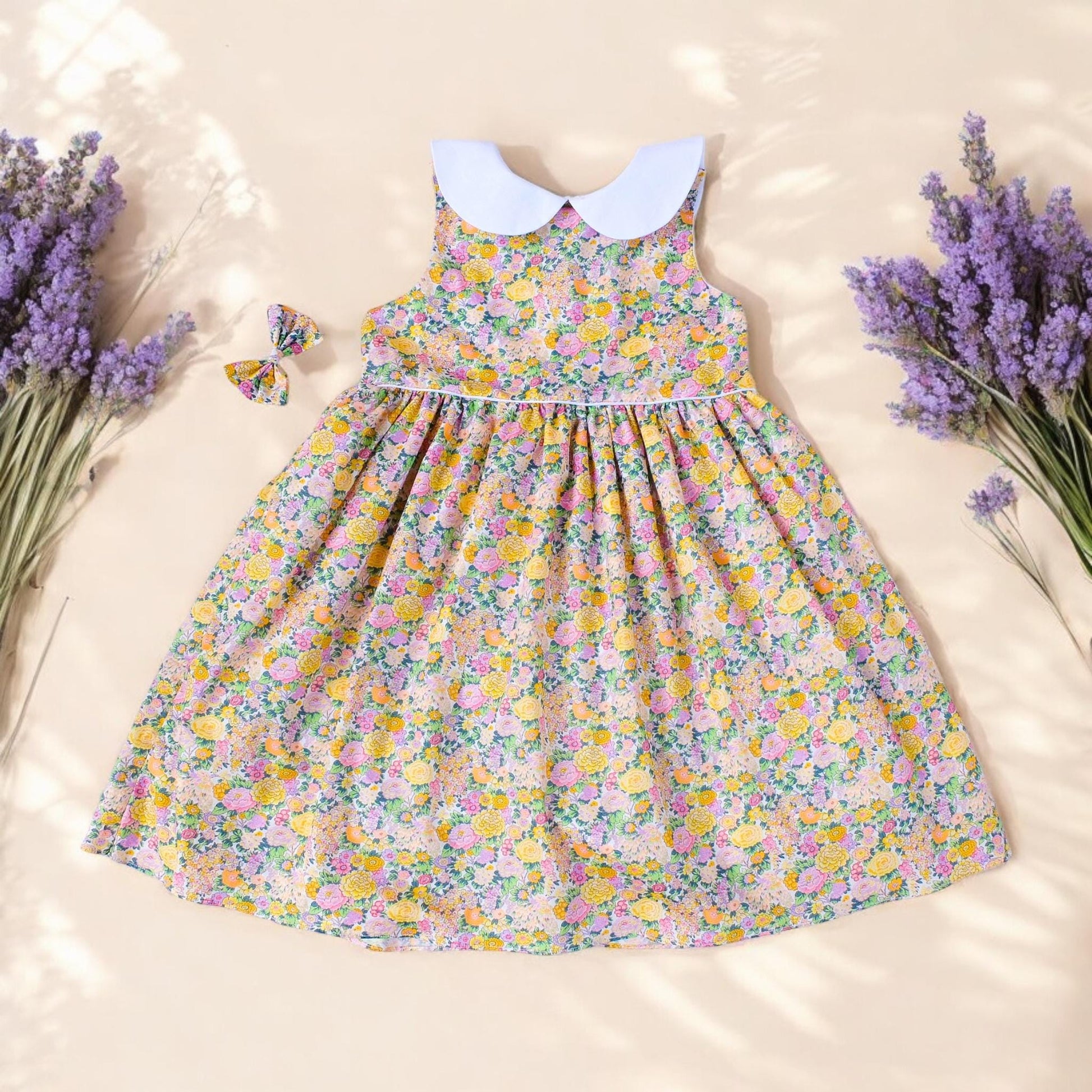 Liberty of London Sleeveless Girl Dress With Peter Pan Collar