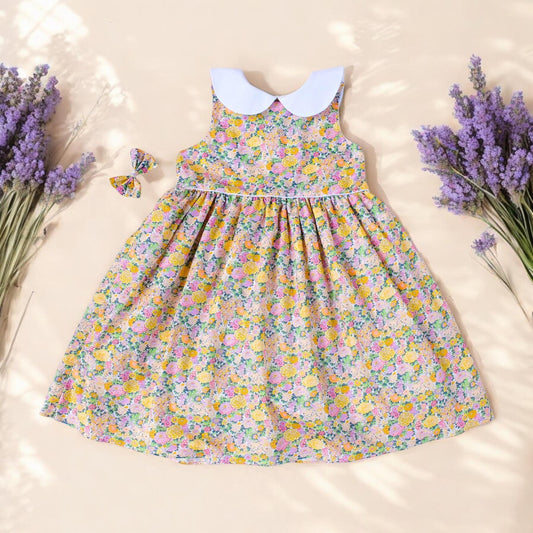 Liberty of London Sleeveless Girl Dress With Peter Pan Collar