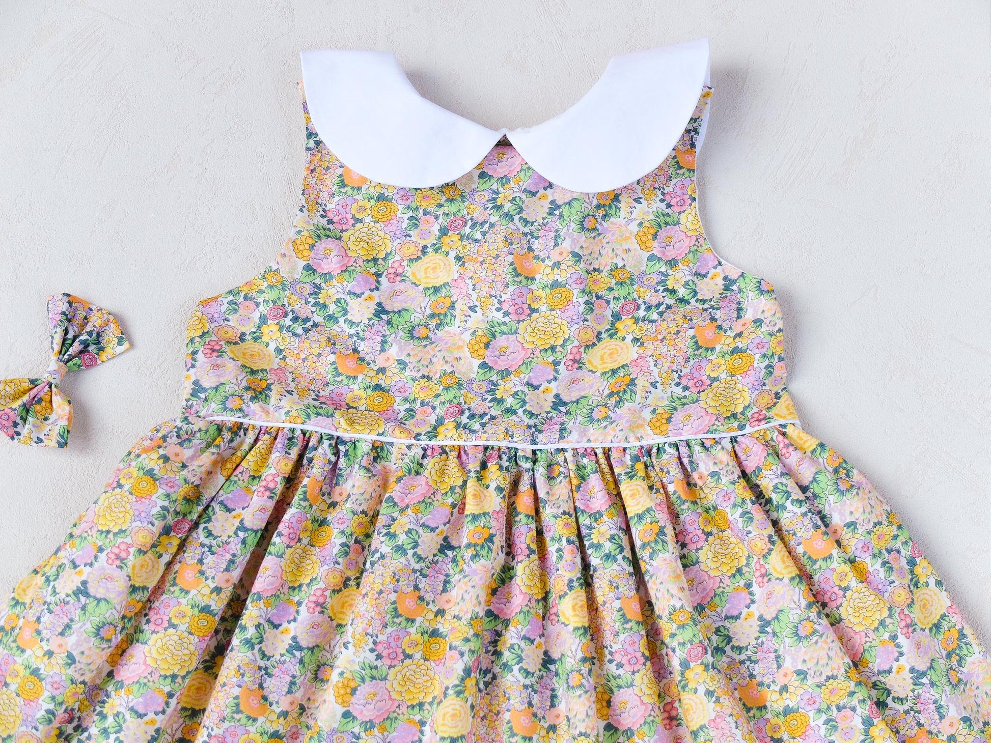 Liberty of London Sleeveless Girl Dress With Peter Pan Collar