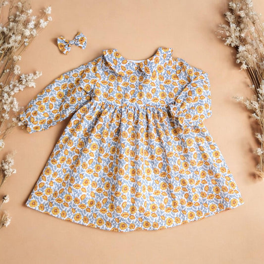 Liberty of London dress With Peter Pan Collar and Long Sleeves