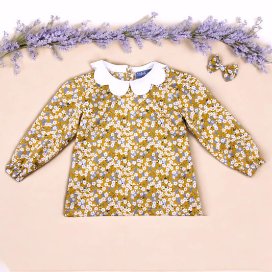 Liberty of London Girl Blouse With Long Sleeves and Scalloped Collar