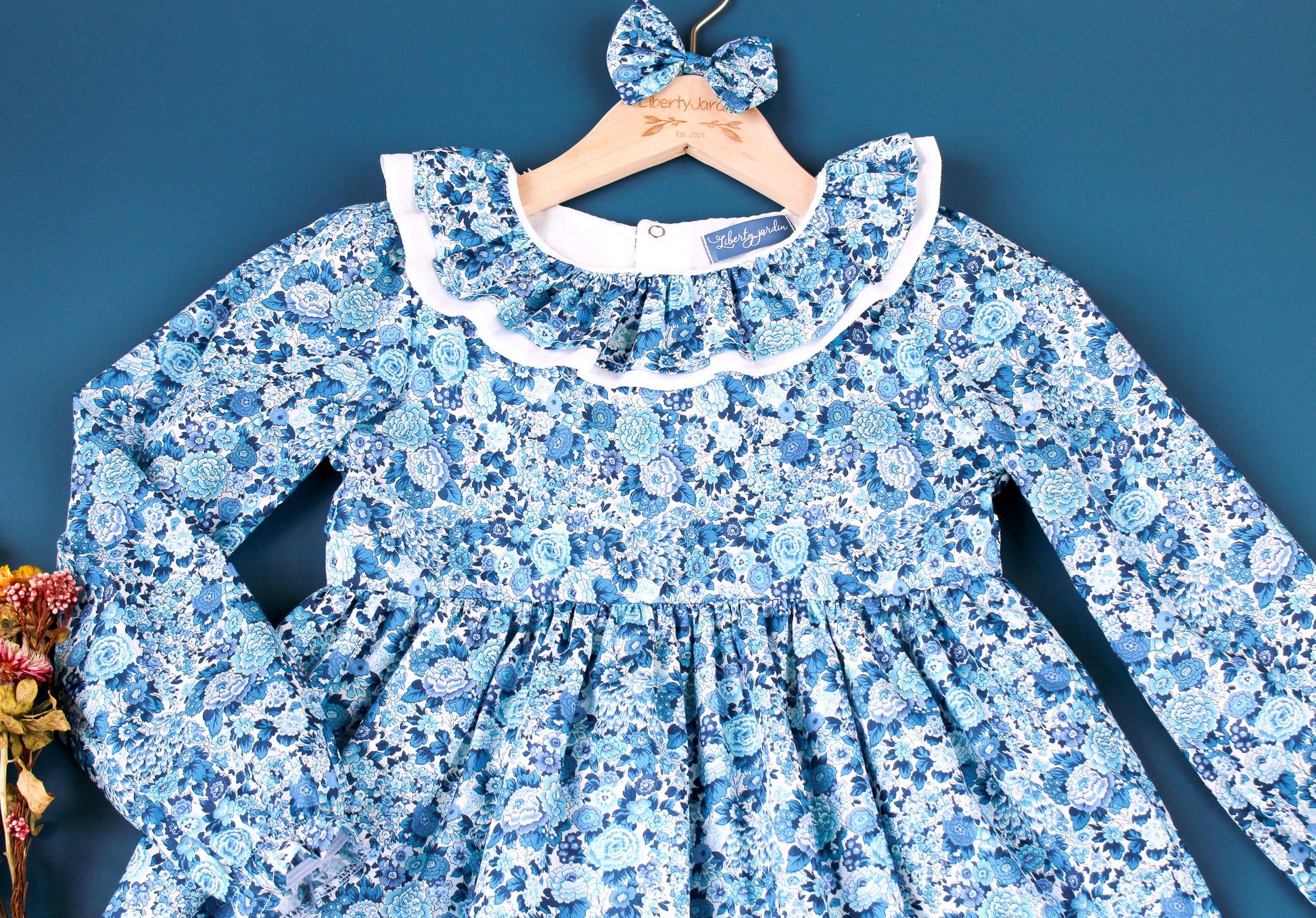 Liberty of London Girl Dress Long Sleeves With Ruffle Collar