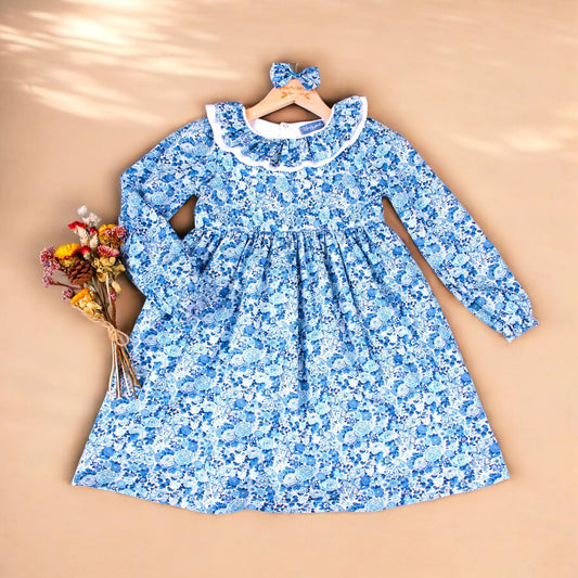 Liberty of London Girl Dress Long Sleeves With Ruffle Collar