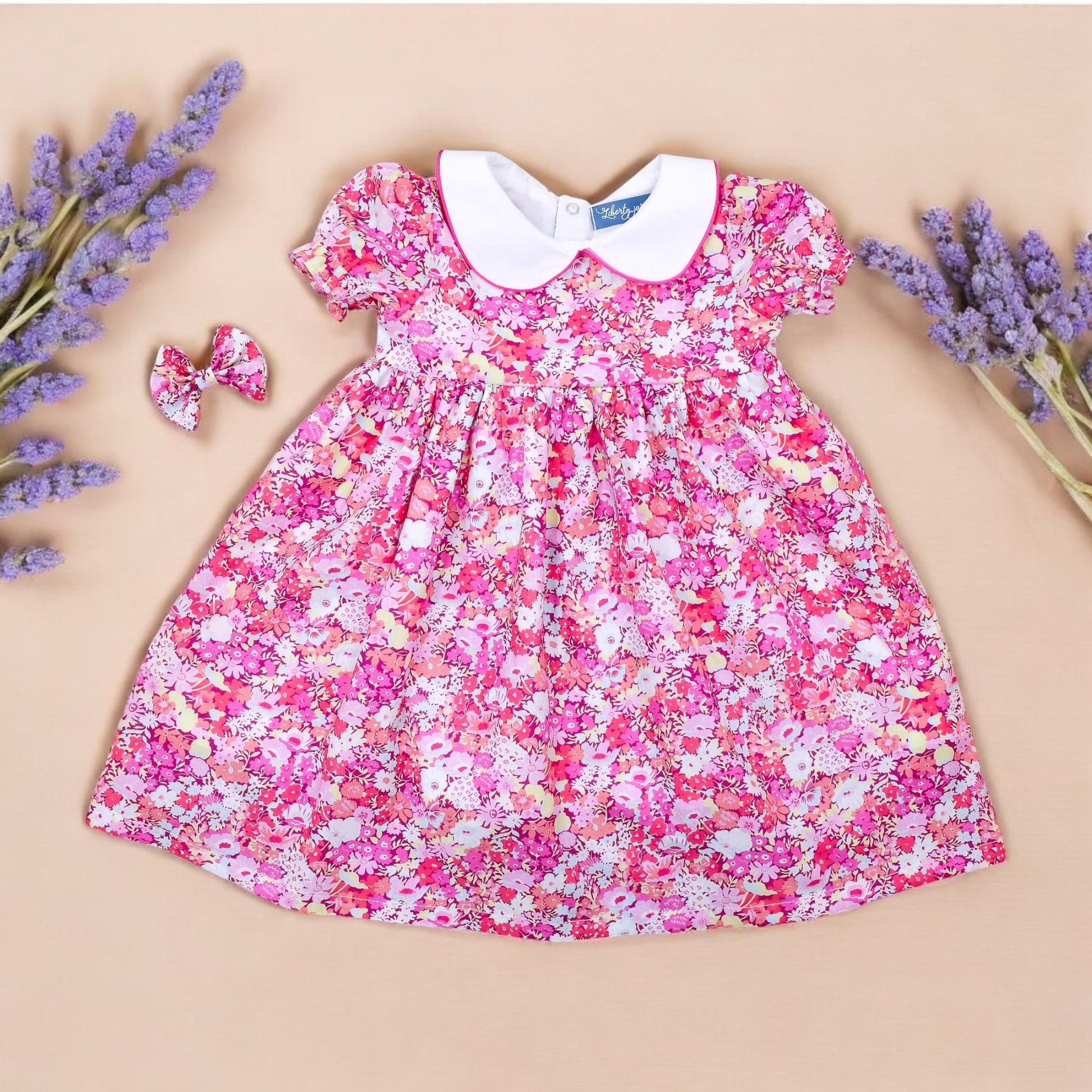 Liberty of London dress - Floral Print Dress - Peter Pan collar dress - liberty London print fabric - short sleeve dress - liberty print