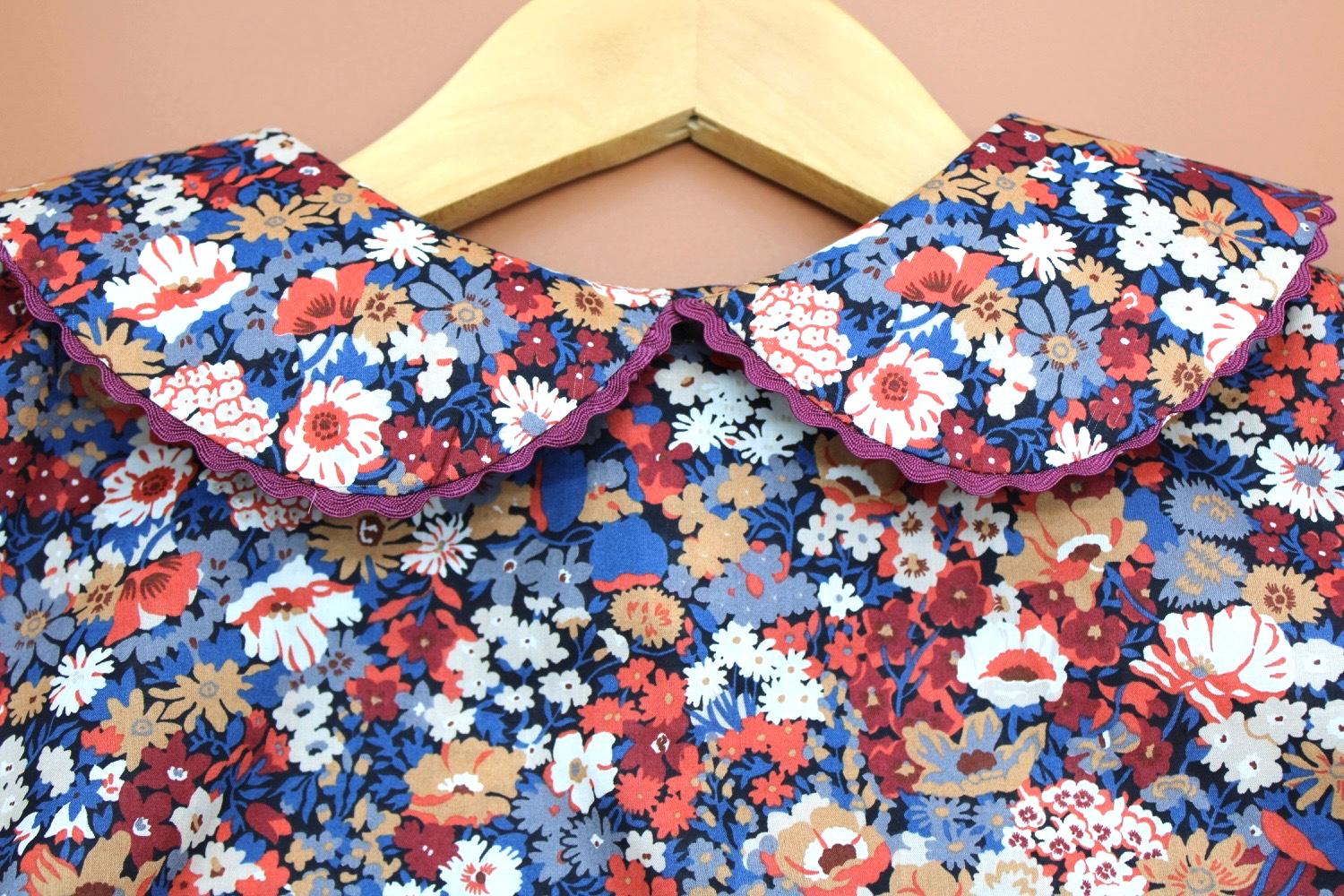 Liberty Of London Peter Pan Collar Long Sleeves Little Girl Blouse