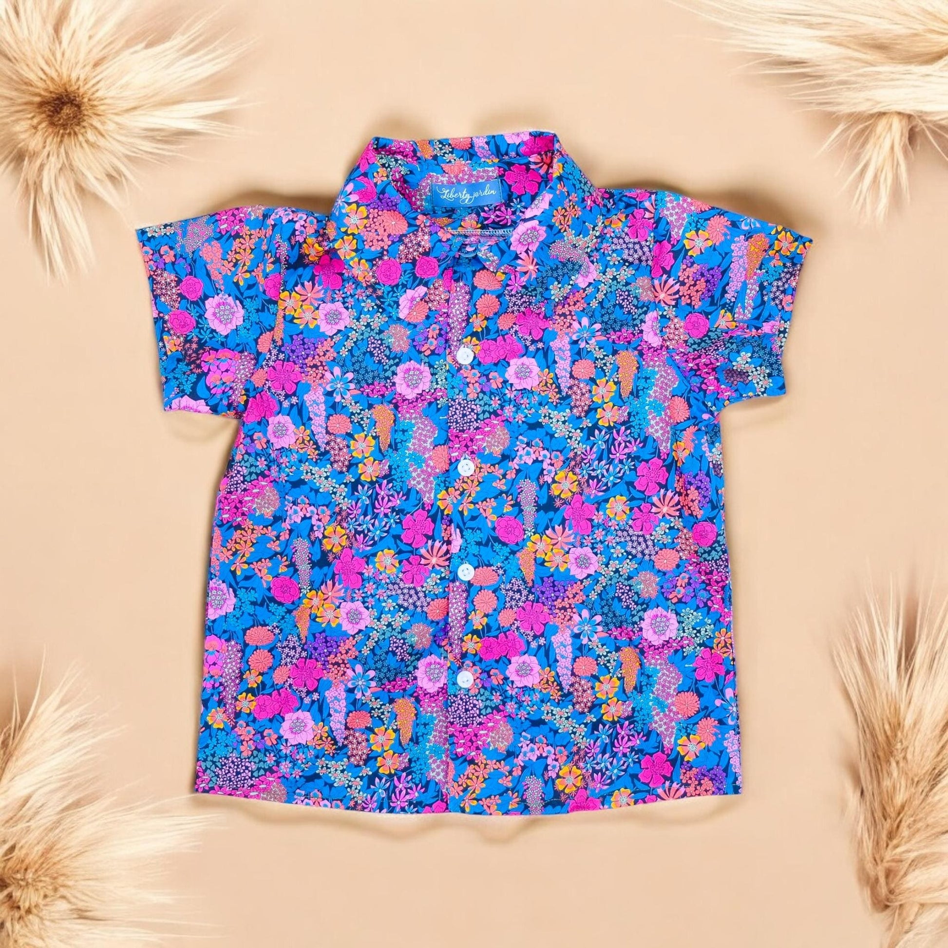 Liberty boy shirt, Liberty of London, Button Up Shirt, Floral Print shirt, Short Sleeve Shirt, Collared Boy Shirt, Back To School, Boy Shirt