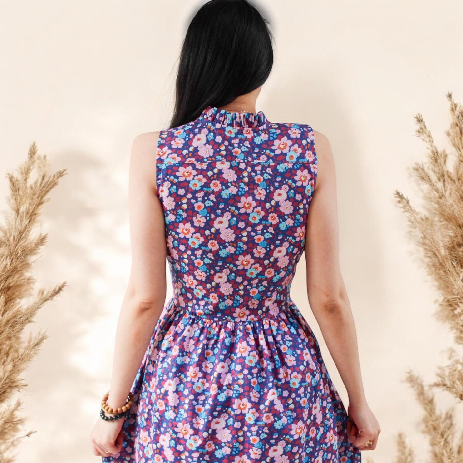 SAMPLE SALE - Liberty of London Dress, Liberty Print Fabric, Sleeveless Dress, Ruffle Collar Dress, Liberty Sun Dress, Ditsy Floral Print