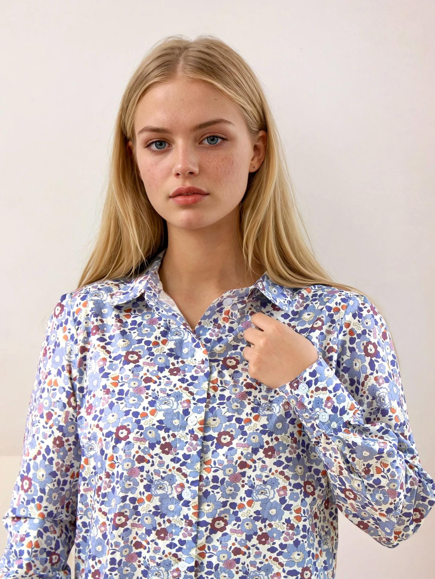 Liberty Print Shirt, Liberty London Blouse, Pointed Collar, Floral Print Shirt, Long Sleeve Shirt, Liberty of London, Liberty Fabric Shirt