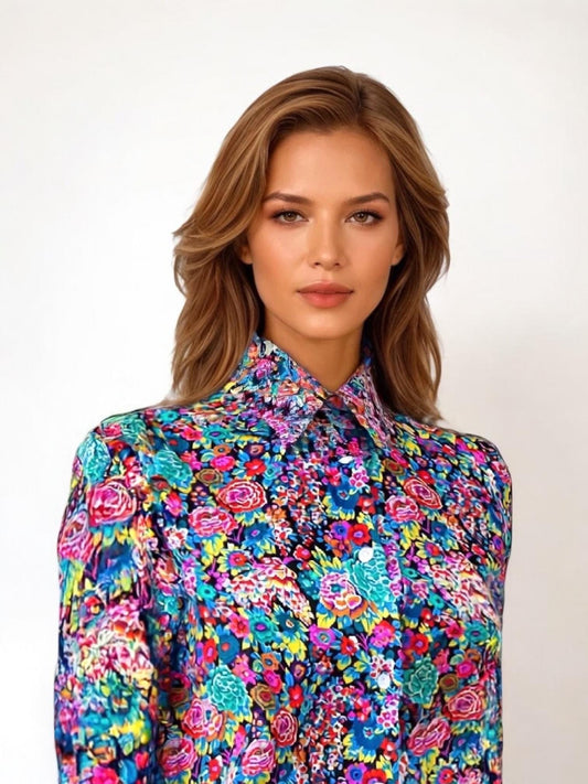 Liberty Print Shirt, Liberty London Blouse, Pointed Collar, Floral Print Shirt, Long Sleeve Shirt, Liberty of London, Liberty Fabric Shirt