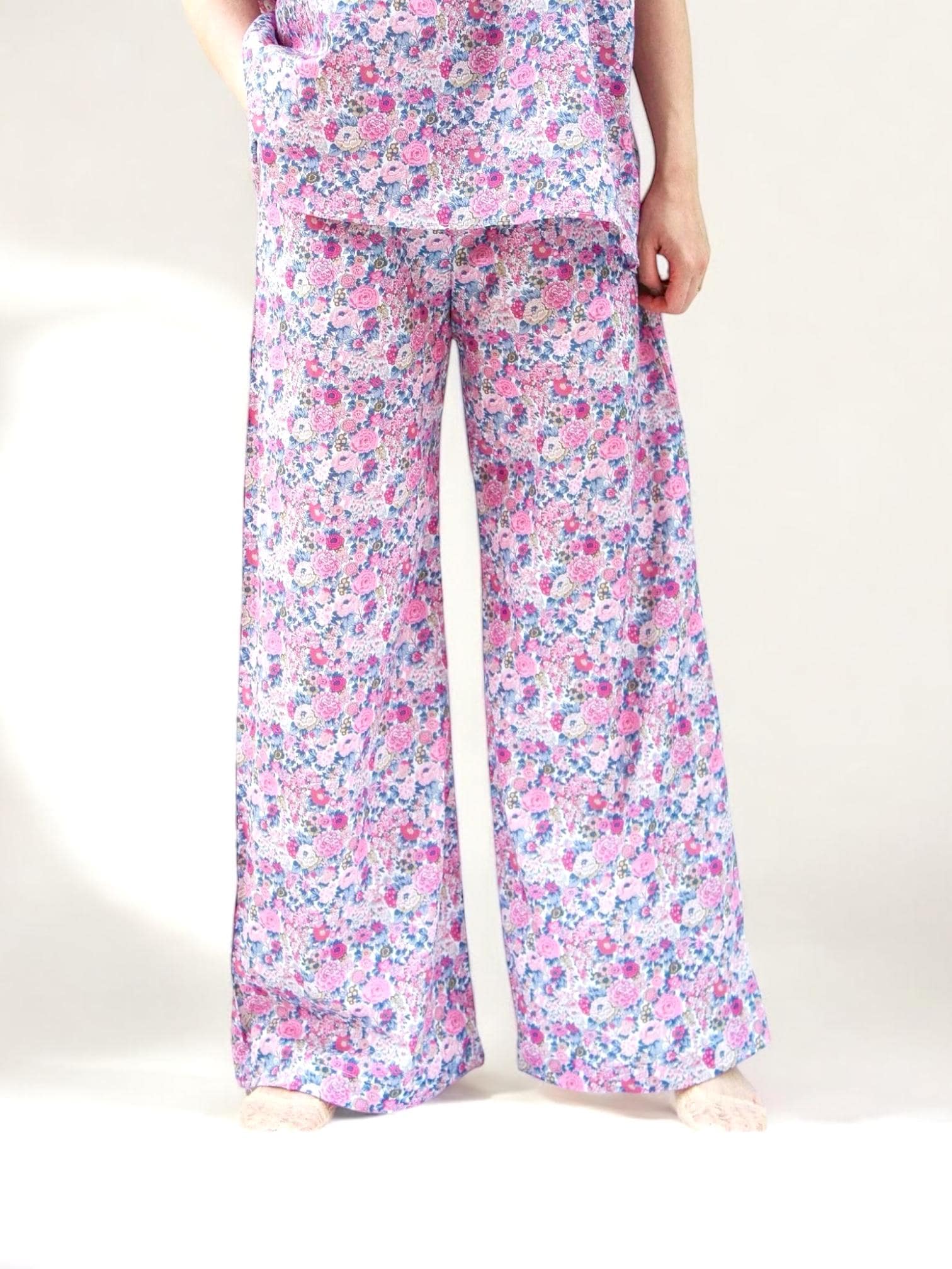 LIBERTY Woman Palazzo Pants - Liberty of London cotton wide leg pants - Liberty Pajama Pants - Liberty Floral Print Fabric - Lounge Pants