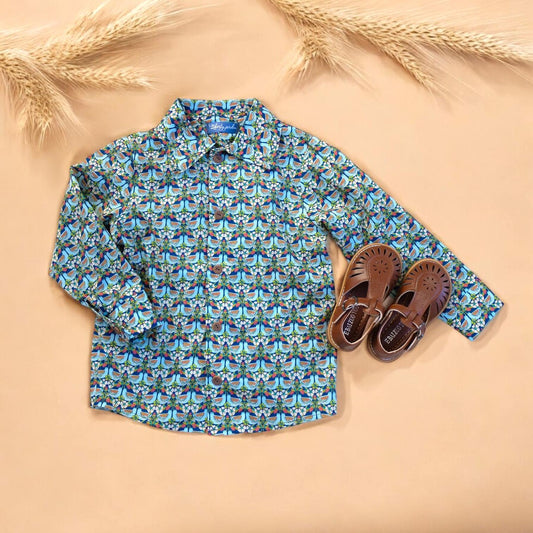 Liberty Boy Shirt, Long Sleeve Shirt, Button Up Shirt, Floral Print Boy Shirt, Liberty Print Fabric, Back To School, Cotton Print Boy Shirt