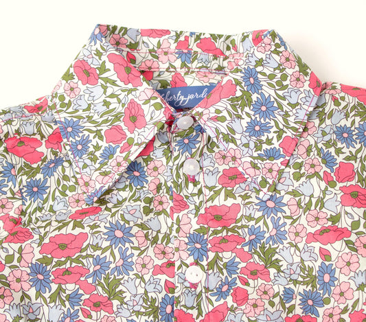 Liberty boy shirt, Liberty of London, Button Up Shirt, Floral Print shirt, Short Sleeve Shirt, Collared Boy Shirt, Back To School, Boy Shirt