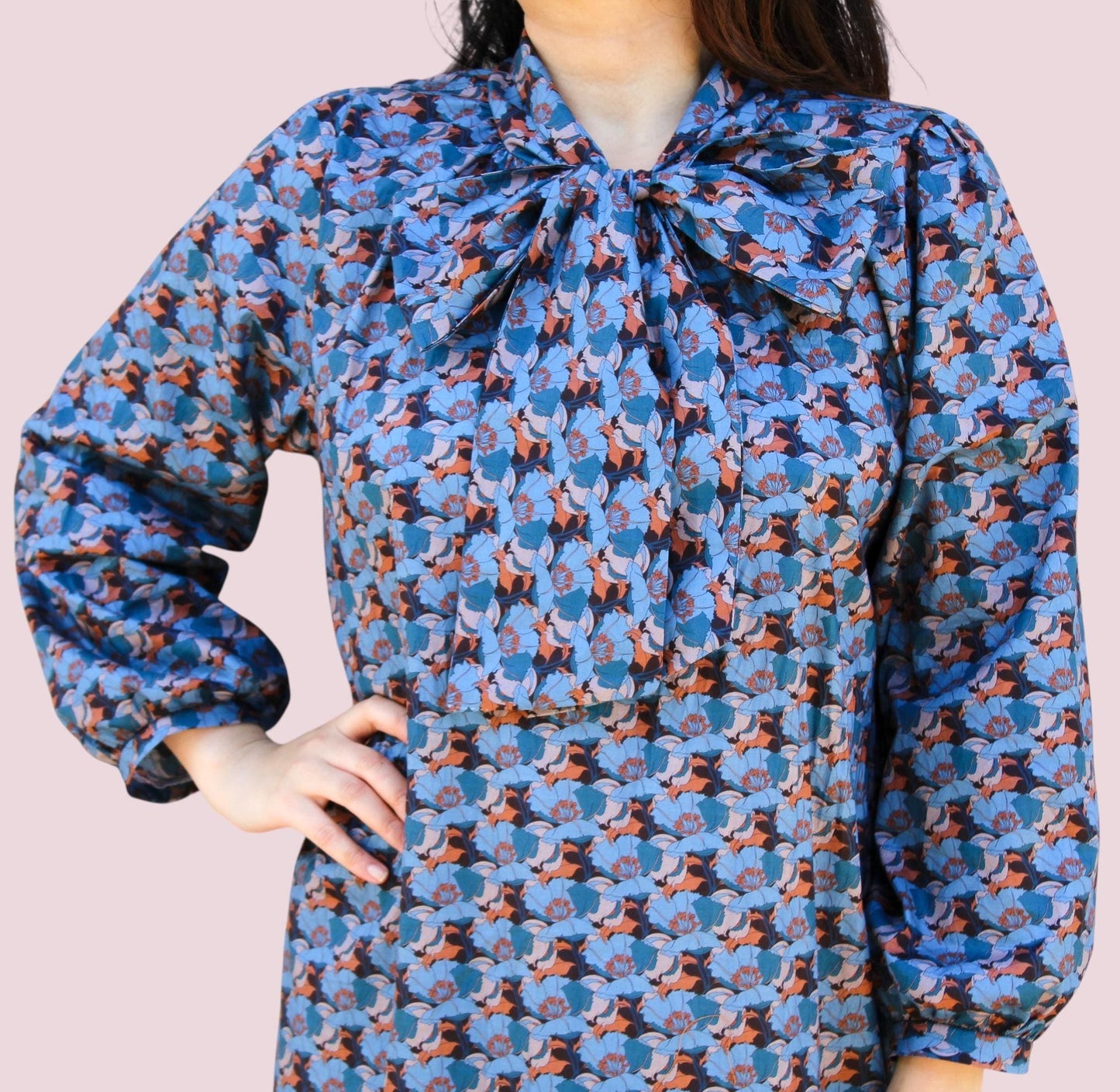 Maxi Liberty Dress, Liberty London Dress, Liberty Fabric, Liberty Print Dress, Floral Print, Long Sleeve Dress, Pussy Bow Neck Tie Dress