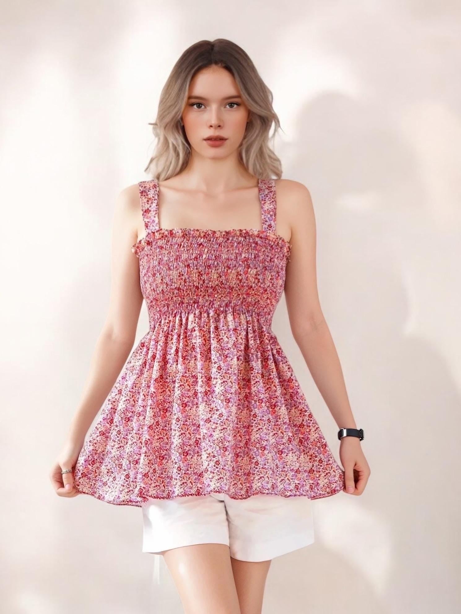 Liberty Smock Top, Liberty Fabric Top, Liberty of London, Shirred Smock Blouse, Liberty Print Blouse, Liberty Fabrics, Liberty Clothing