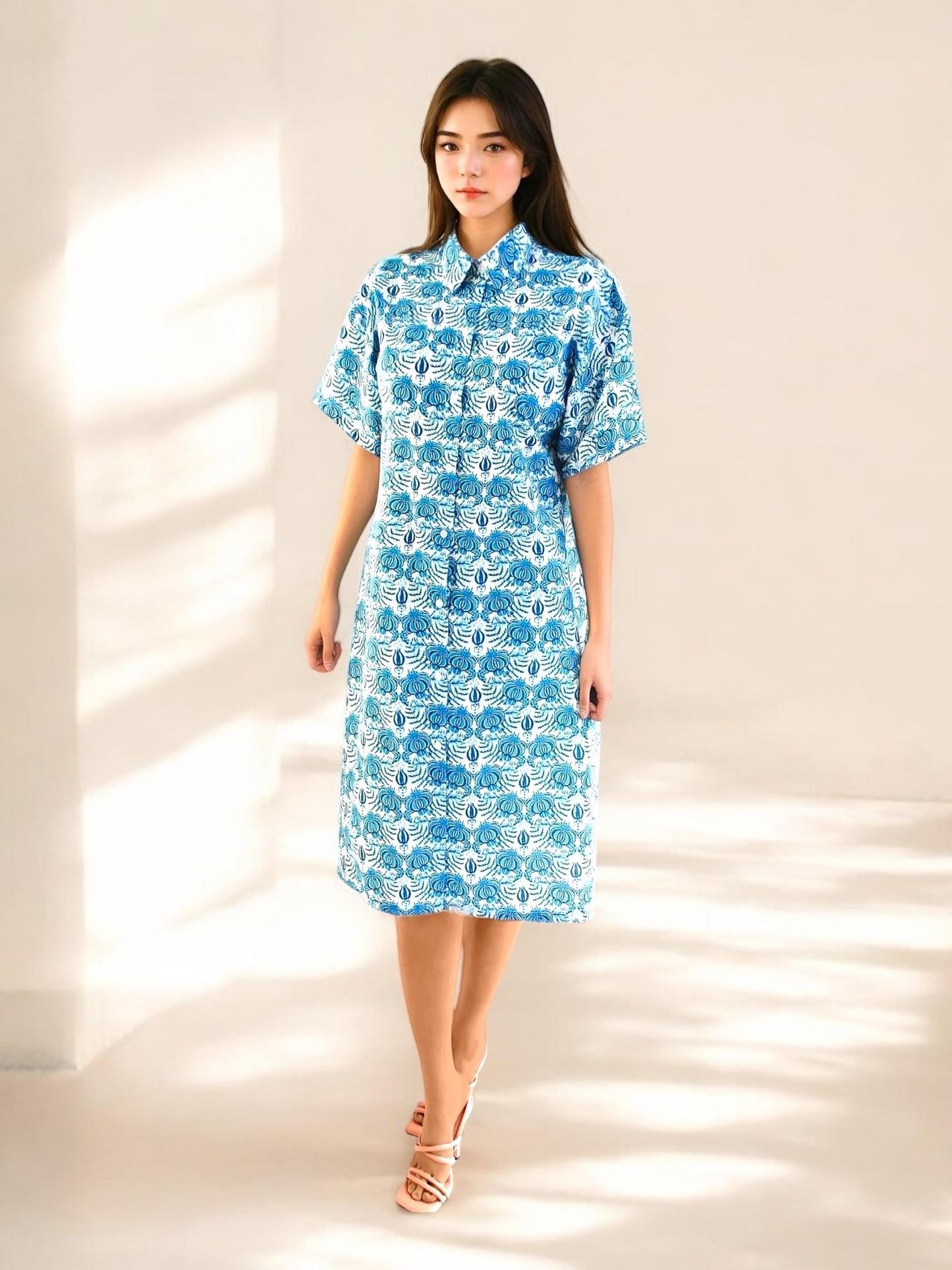 Liberty Shirt Dress, Liberty Midi Dress, Loose Fit Dress, Short Sleeve Dress, Liberty London Fabric, Liberty Floral Print, Liberty Clothing