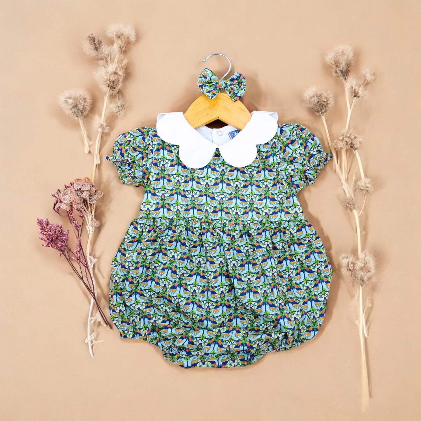 Liberty Bubble Romper, Liberty Baby Clothing, Scalloped Collar Romper, Baby Bubble Romper, Liberty Print Romper, Floral Print Baby Bubble
