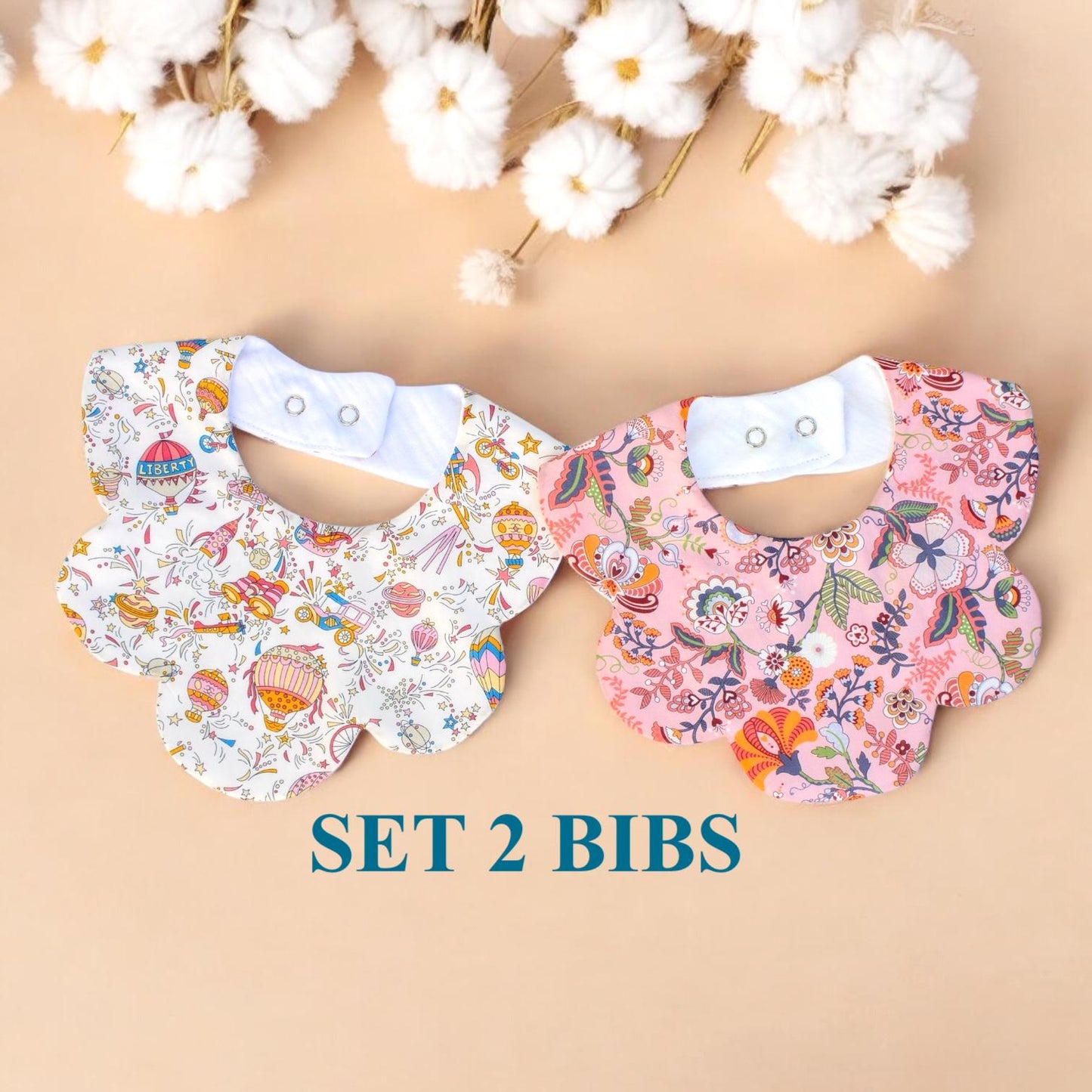 Liberty Baby Bib, Liberty London Bib, Baby Droll Bibs, Liberty Print Bib, Baby Scalloped Bib, Liberty Fabric Bib, Baby Cotton Bib, Baby Gift