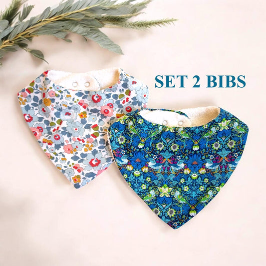 LIBERTY Bandana Bib, Baby Boy Bib, Baby Girl Bib, Organic Cotton Bib, Liberty of London, Floral Print Bib, Animal Print, Liberty Fabrics Bib