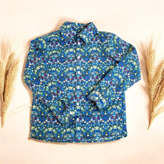 Liberty Boy Shirt, Long Sleeve Shirt, Button Up Shirt, Floral Print Boy Shirt, Liberty Print Fabric, Back To School, Cotton Print Boy Shirt