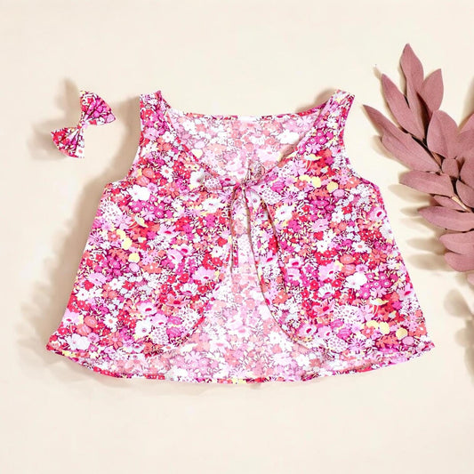 LIBERTY Summer top, Open back Top, Floral Print Top, Liberty of London, Liberty Fabric Top, Baby Floral Top, Girl Floral Top, Liberty Blouse