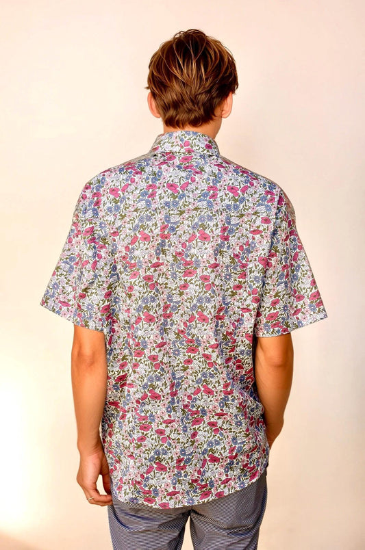 Liberty Men Shirt, Liberty of London, Men Button Up Shirt, Men Short Sleeve Shirt, Floral Men Shirt, Men Casual Shirt, Men Dress Shirt