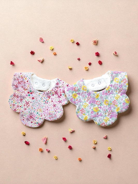 SET 2 Liberty of London Print Baby Scalloped Bibs