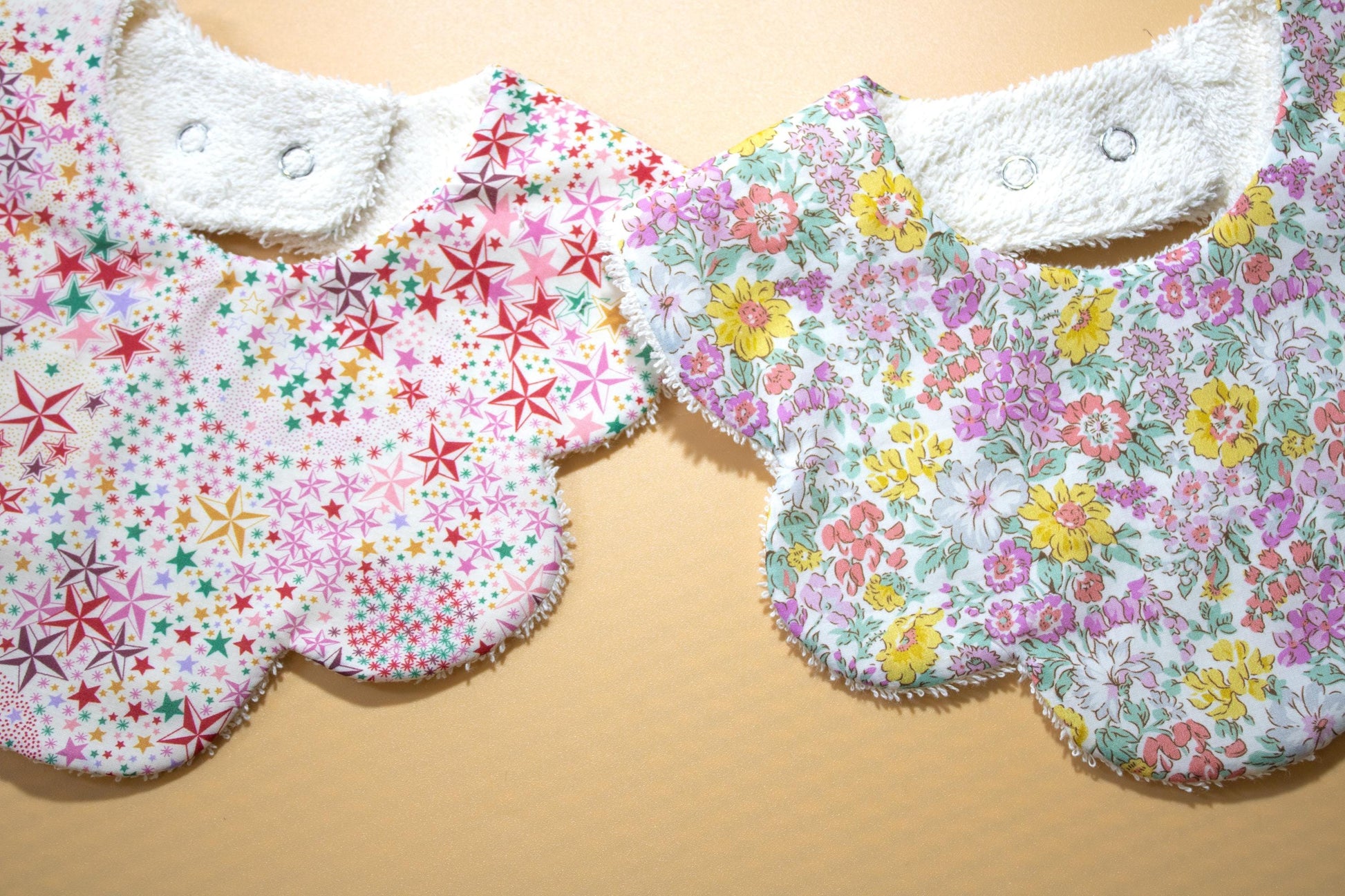 SET 2 Liberty of London Print Baby Scalloped Bibs